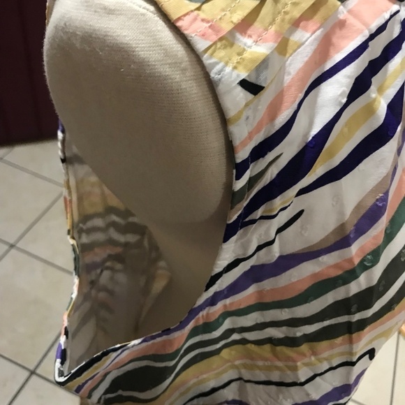 Anthropologie Faustina Dress 16 Colorful Midi Marbled Striped Preppy Chic Retro - Picture 7 of 15